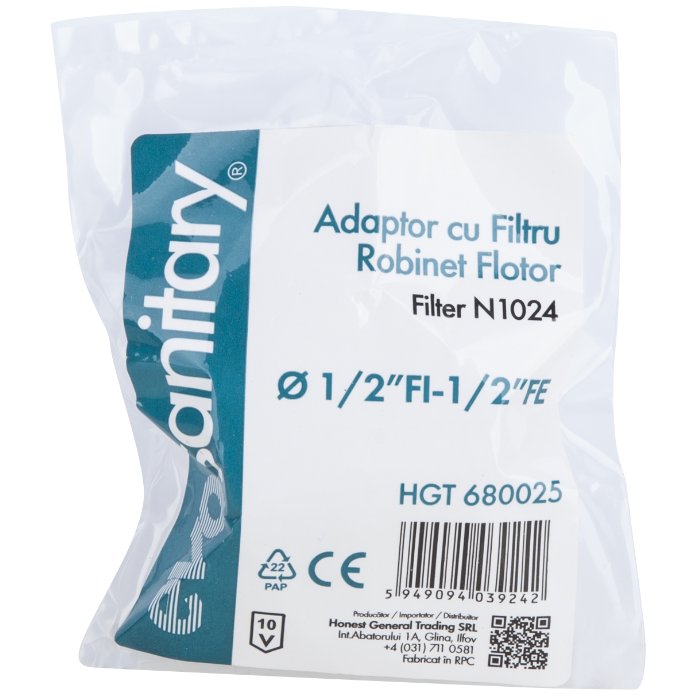 ADAPTOR CU FILTRU ROBINET FLOTOR 1/2FI-3/8FE 680026 — imagine 2