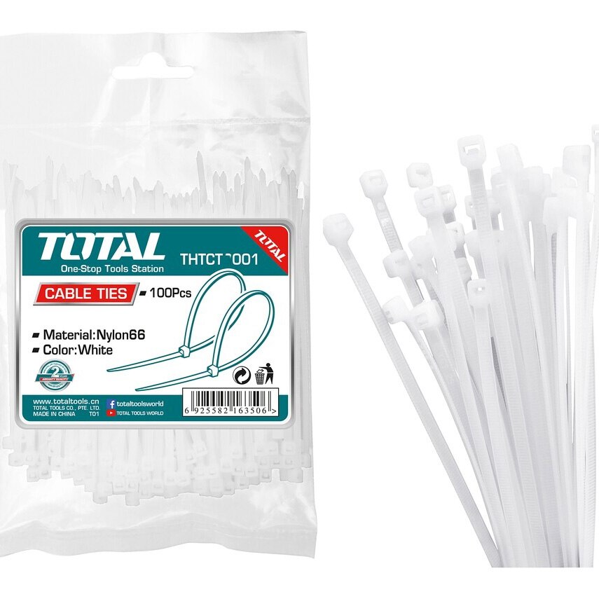 COLIERE DIN PLASTIC ALB 3.6*140 (100BUC) 11AB36142