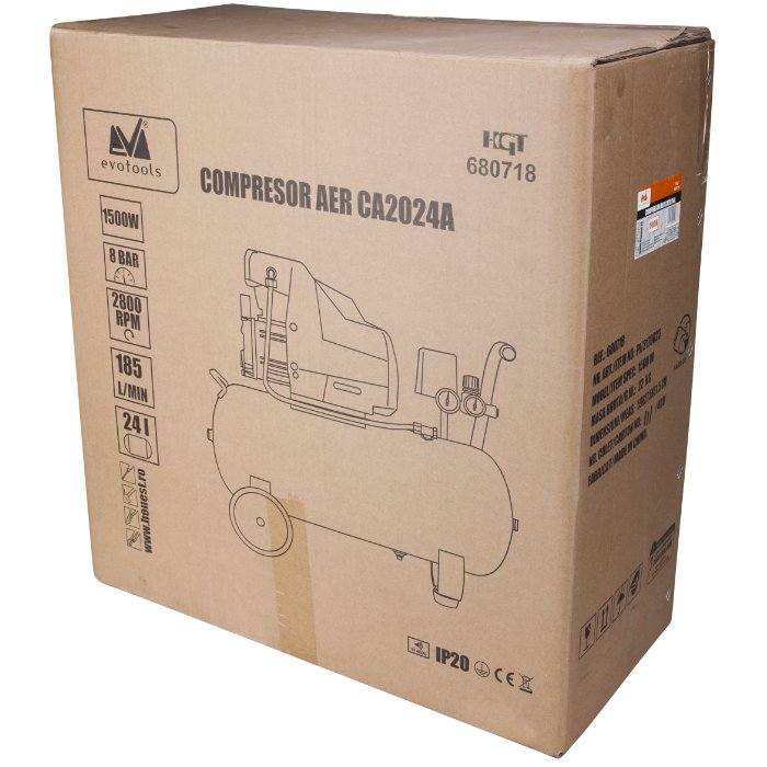 COMPRESOR AER 1500W 24L 8BAR 680718 — imagine 2