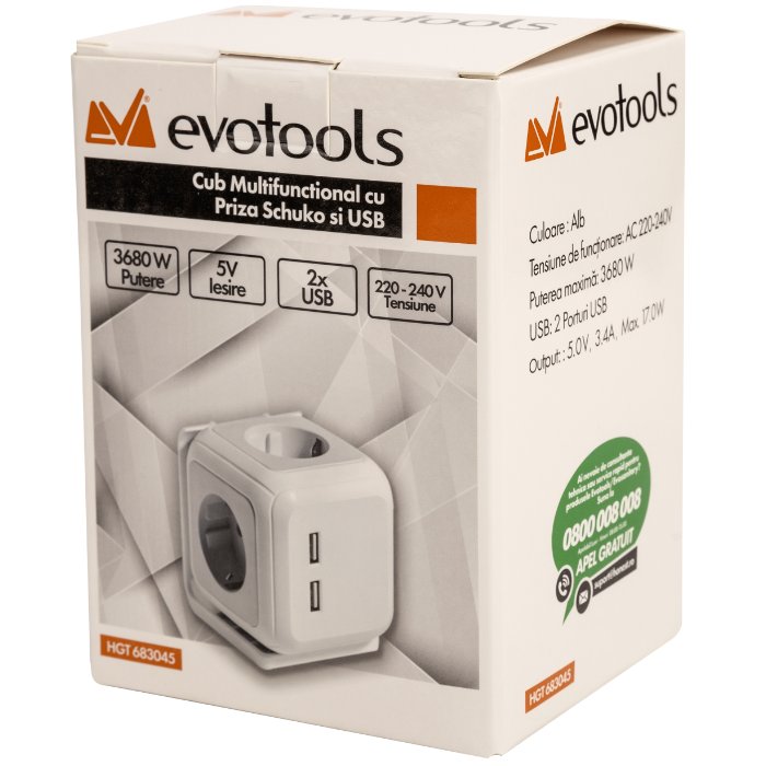 CUB MULTIFUNCTIONAL CU PRIZA SCHUCKO SI USB 683045 — imagine 2