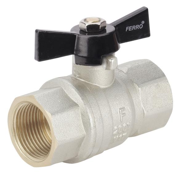 FERRO KMH1 Robinet de trecere cu bilă, tip fluture, PN40, 1/2" FI-FI