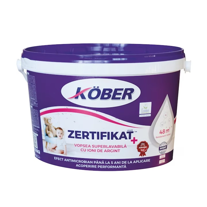 KOBER VOPSEA LAVABILA ZERTIFIKAT PLUS 3L