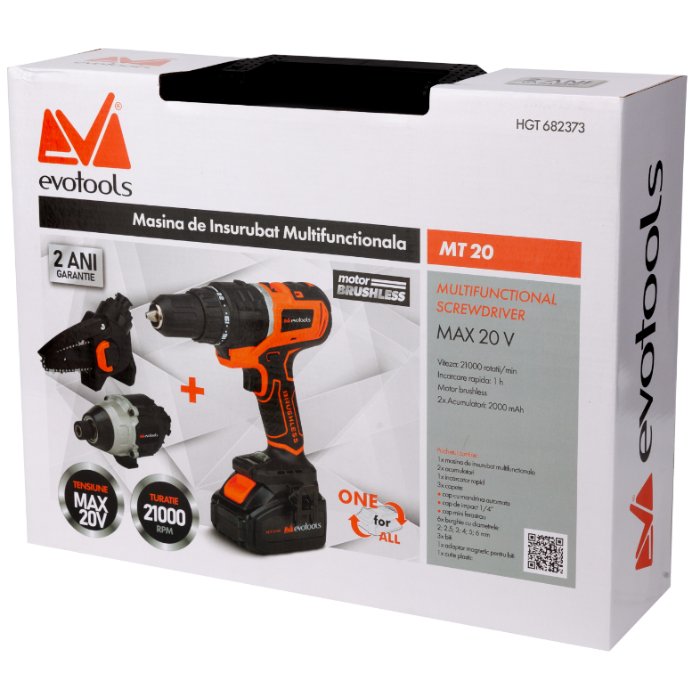 MASINA DE INSURUBAT MT20 MULTIFUNCTIONALA BRUSHLESS CU 2 ACUMULATORI 682373 — imagine 2
