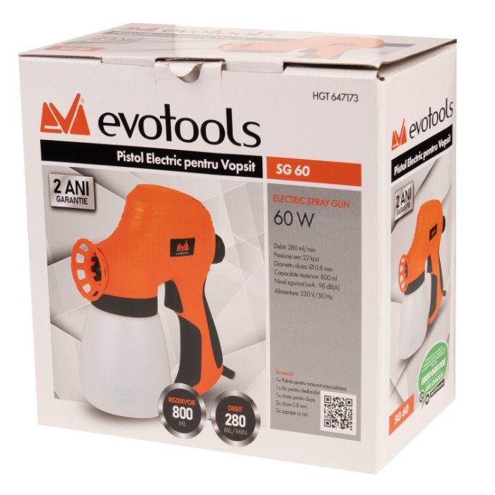 PISTOL ELECTRIC PT VOPSIT 60W 800ML 647173 — imagine 2