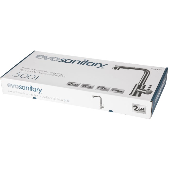BATERIE BUCATARIE LEBADA TIP L CU DUS EXTRACTABIL INOX 681333 — imagine 2