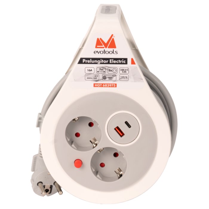 PRELUNGITOR ELECTRIC 2P+2USB 7M 683975