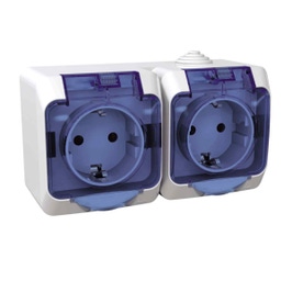 PRIZA DUBLA PT CAPAC TRANSPARENT SCHNEIDER WDE000525