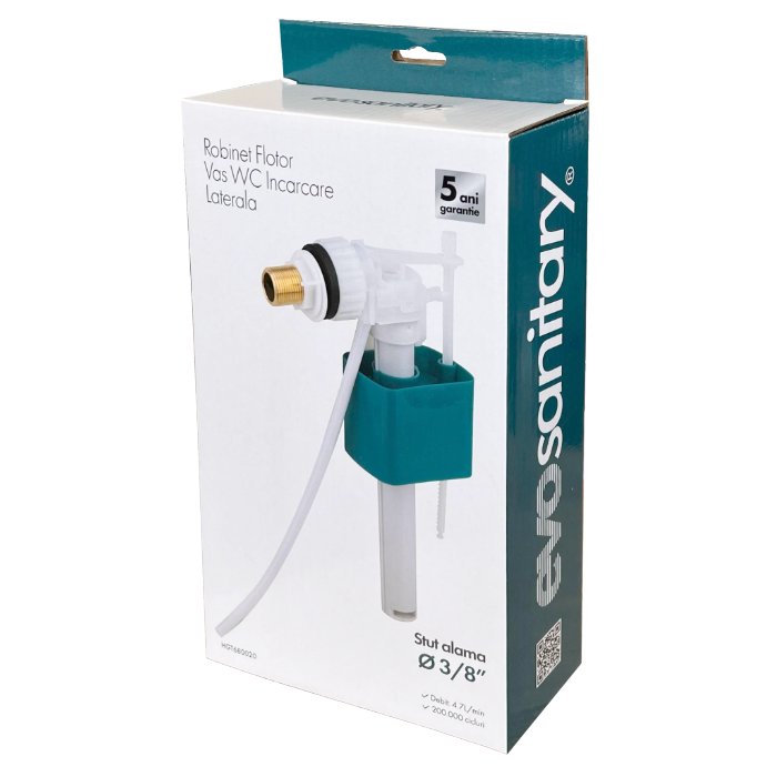ROBINET FLOTOR WC INCARCARE LATERALA STUT ALAMA 3/8 680020 — imagine 2
