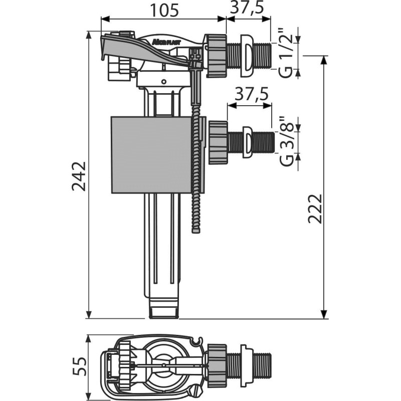 ALCA A160UNI FLOTOR WC ALAMA UNIVERSAL CU PLUTITOR — imagine 3