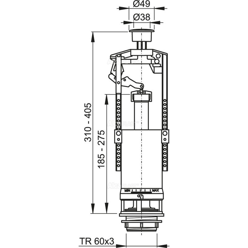 ALCA A2000-CHROM MECANISM DE CLATIRE PT WC CU STOP ACTIONARE SIMPLA — imagine 6