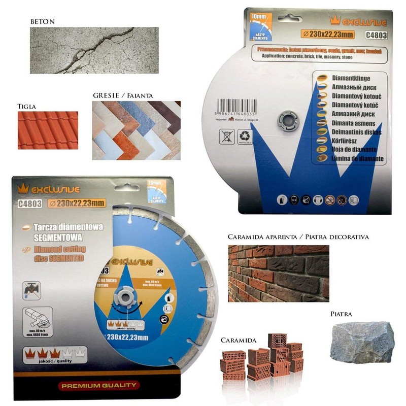 DISC DIAMANTAT SEGMENTAT BETON TAIERE USCATA 230MM C4803 — imagine 2