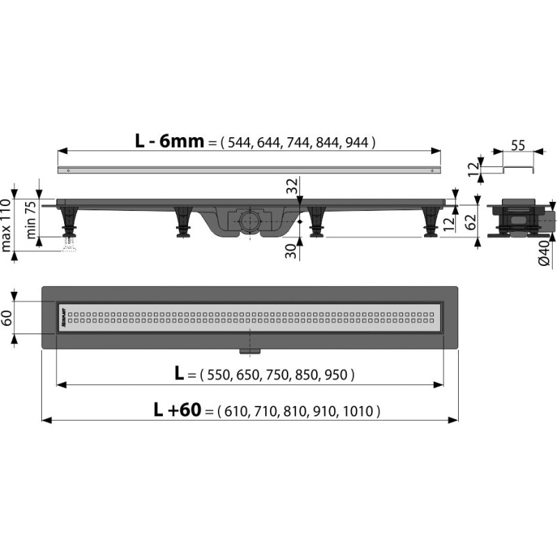 RIGOLA PLASTIC PENTRU DUS ALCA L550 — imagine 2