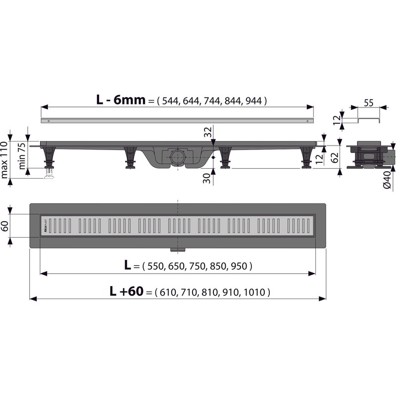 RIGOLA PLASTIC PENTRU DUS ALCA L650 — imagine 2