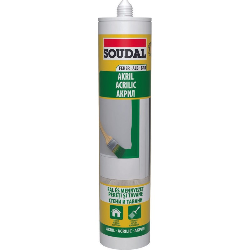 SOUDAL MASTIC ACRILIC ZIDARIE ALB 300ML/280ML 103228 — imagine 4