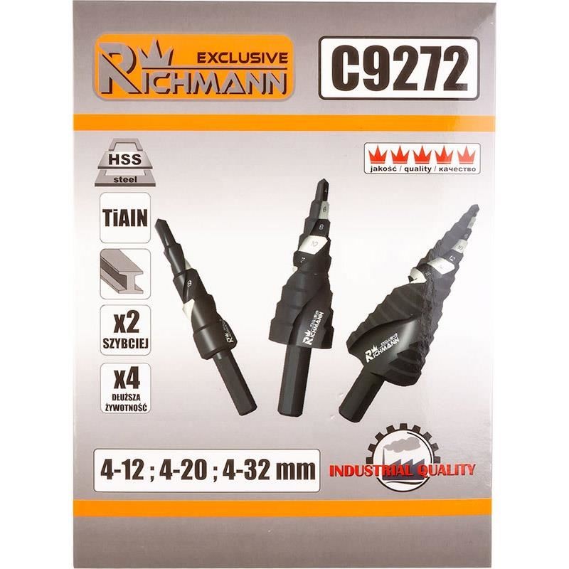 BURGHIE IN TREPTE SET 3PCS 4-12/20/32MM C9272 — imagine 5