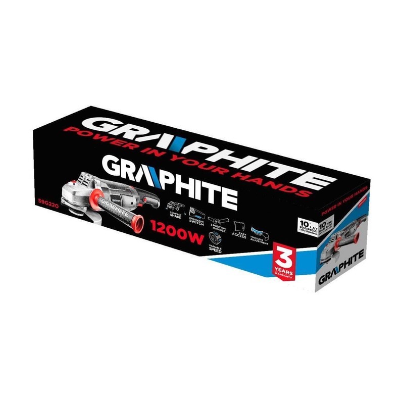 POLIZOR UNGHIULAR GRAPHITE 125 TURATIE REGLABILA 1200W 59G220 — imagine 2